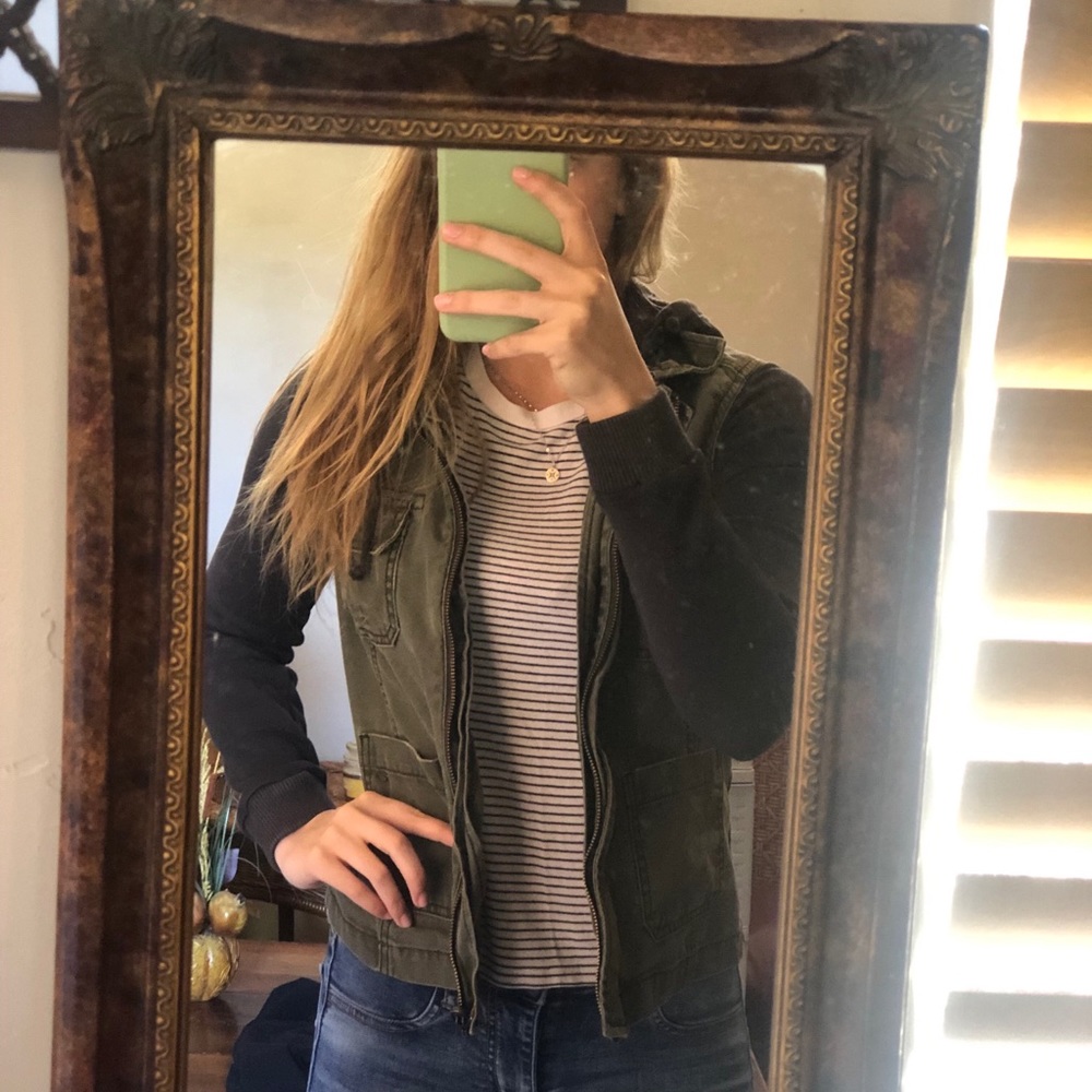 American Eagle Forest Green/ Charcoal Grey Jacket